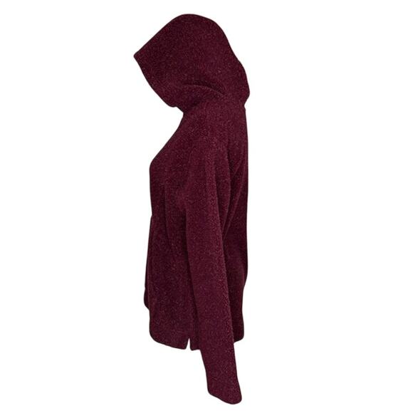 Cabela's Size Medium Women's Sweatshirt Hoodie Maroon Sherpa 1/4 Zip Pul… - Picture 3 of 8